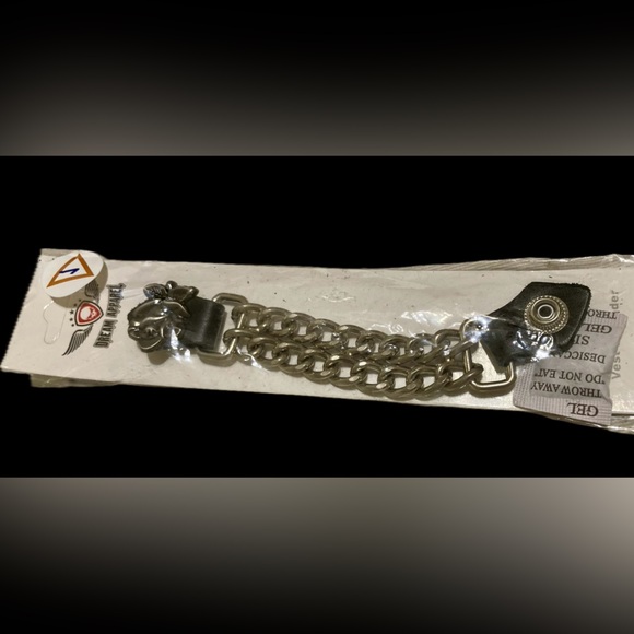 Motorcycle Genuine Leather Double Chain Vest Extenders. | 0087 - Picture 2 of 3